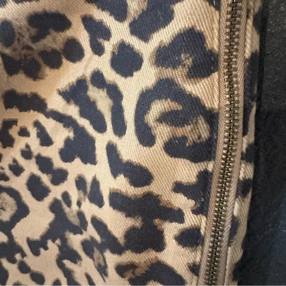 Loft Petite Ankle Flare Leopard Print Women's Pants - Picture 7 of 8